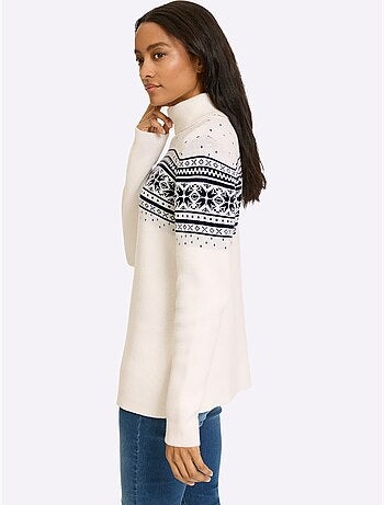Pull jacquard superbe motif jacquard - taille standard - helline