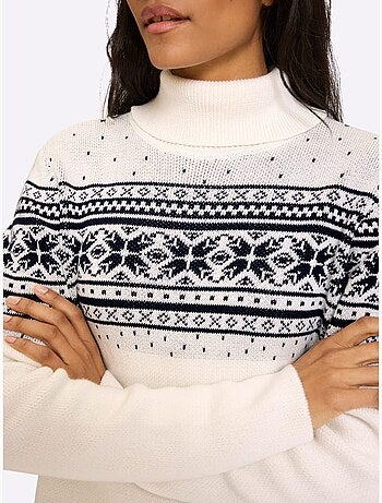 Pull jacquard superbe motif jacquard - taille standard - helline