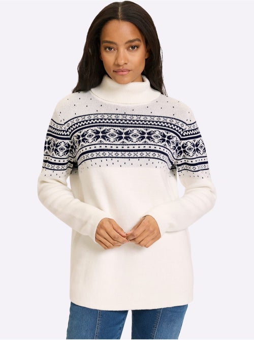 Pull jacquard superbe motif jacquard - taille standard - helline - Kiabi Pull jacquard superbe motif jacquard - taille standard - helline - Kiabi