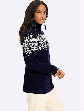 Pull Jacquard Superbe Motif Jacquard - Taille Standard - Helline