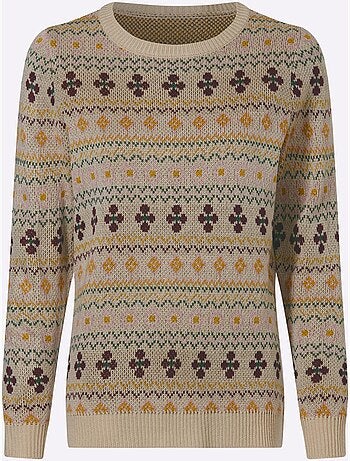 Pull Jacquard Superbe Motif Jacquard - Taille Standard - Moda Vilona