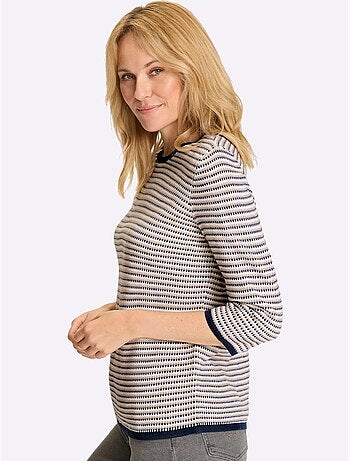 Pull Jacquard Superbe Tricot Jacquard - Taille Standard - Moda Vilona
