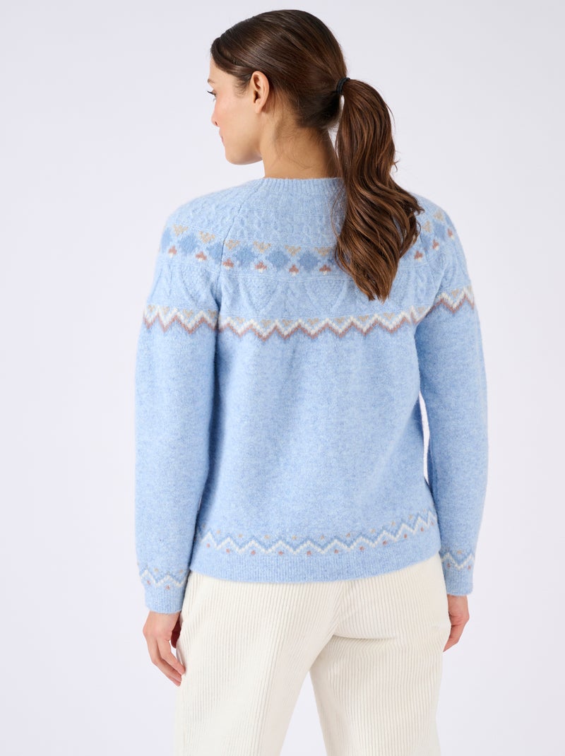 Pull jacquard Thermolactyl - Damart Bleu - Kiabi