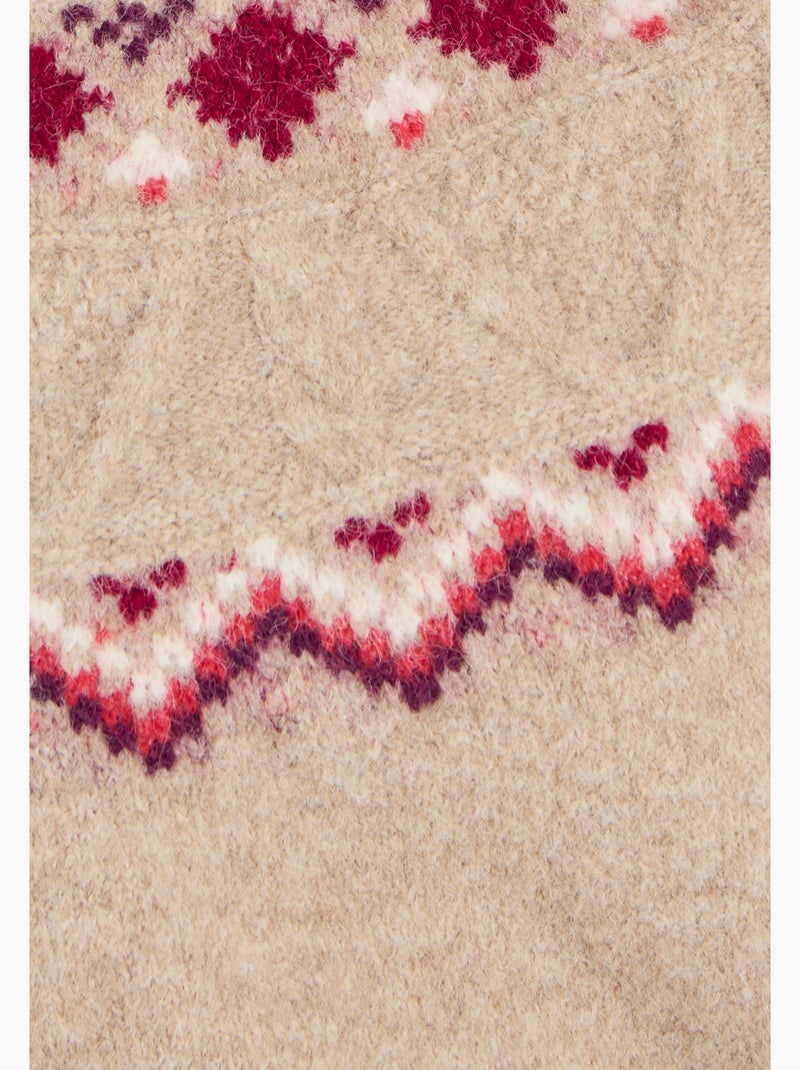 Pull jacquard Thermolactyl - Damart Marron - Kiabi