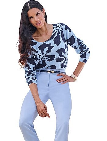 Pull Jacquard Tricot Jacquard De Qualité - Taille Standard - helline