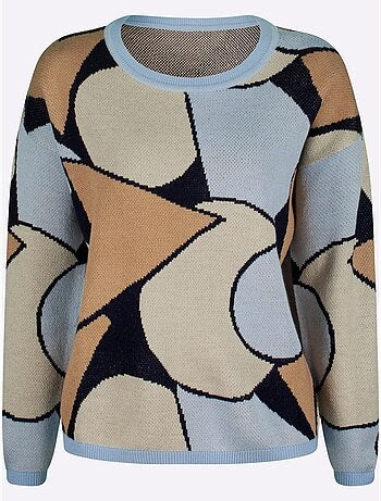 Pull Jacquard Tricot Jacquard De Qualité - Taille Standard - Moda Vilona