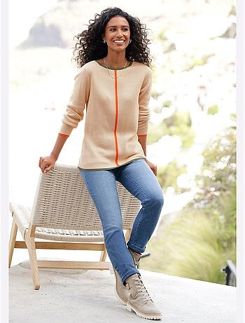 Pull Jacquard Tricot Jacquard élégant - Taille Standard - Helline