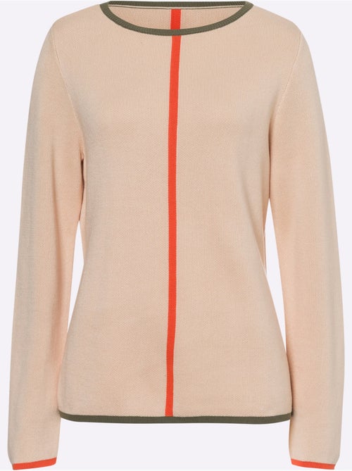 Pull Jacquard Tricot Jacquard élégant - Taille Standard - Helline - Kiabi