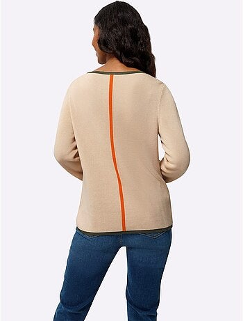 Pull Jacquard Tricot Jacquard élégant - Taille Standard - helline