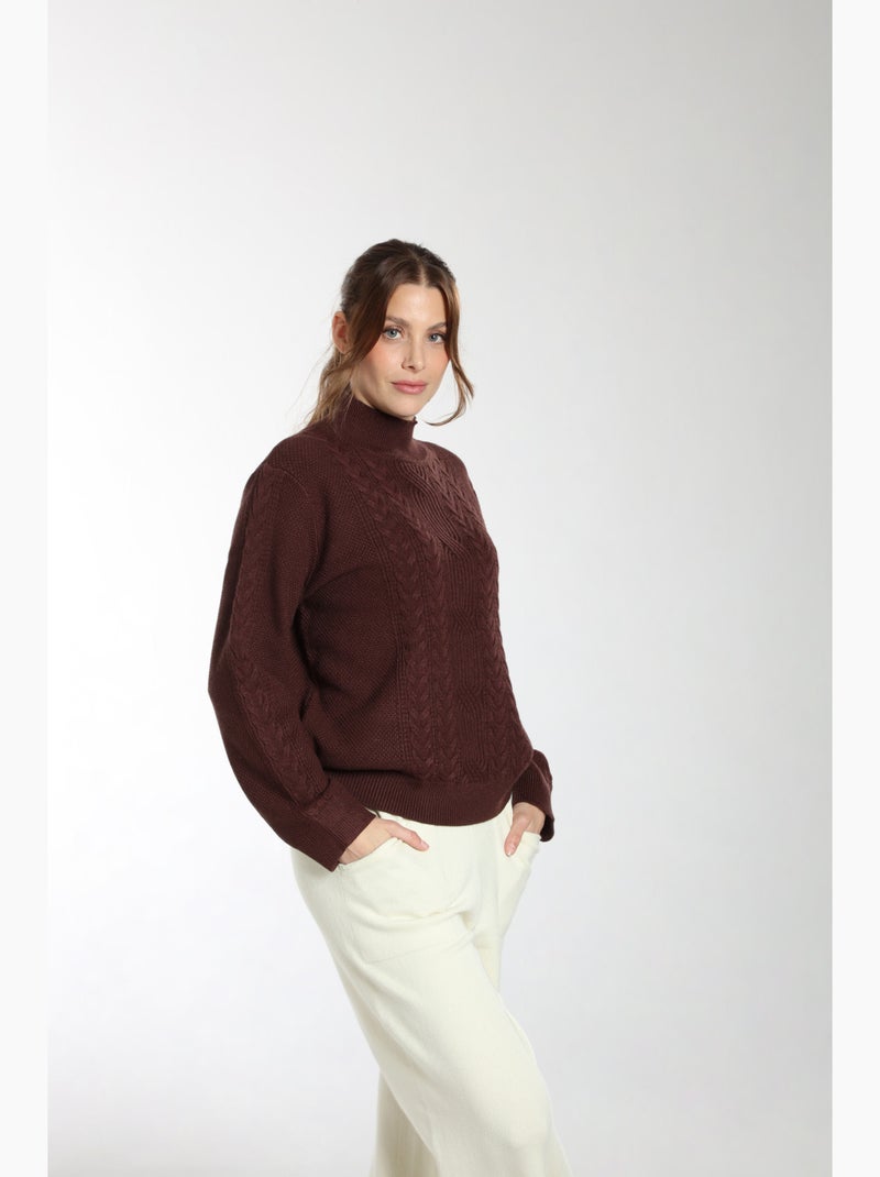 Pull Jaft  | Gerard Pasquier Avec Col Cheminée | Gerard Pasquier Marron chocolat - Kiabi