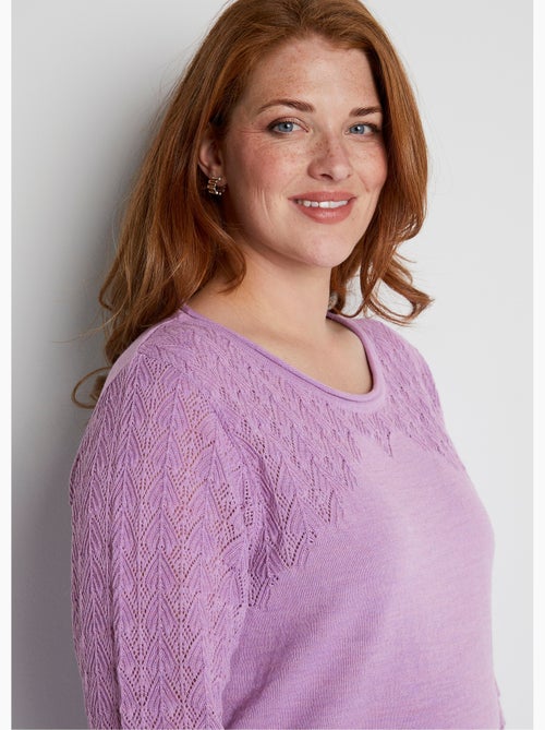 Pull jersey et ajouré manches longues - Afibel - Kiabi