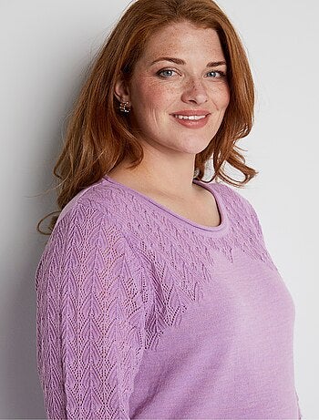 Pull jersey et ajouré manches longues