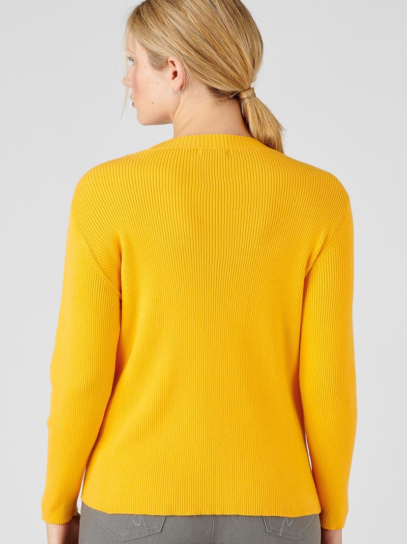 Pull jeu de côtes fantaisie - Damart Jaune - Kiabi