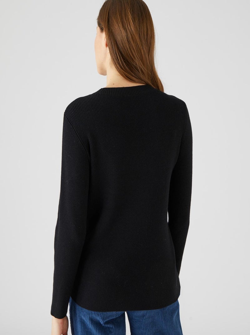 Pull jeu de côtes fantaisie - Damart Noir - Kiabi