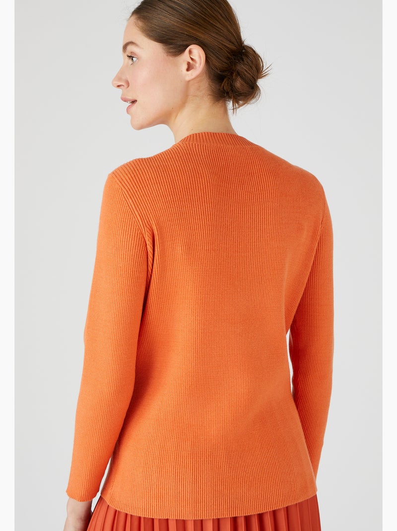 Pull jeu de côtes fantaisie - Damart Orange - Kiabi
