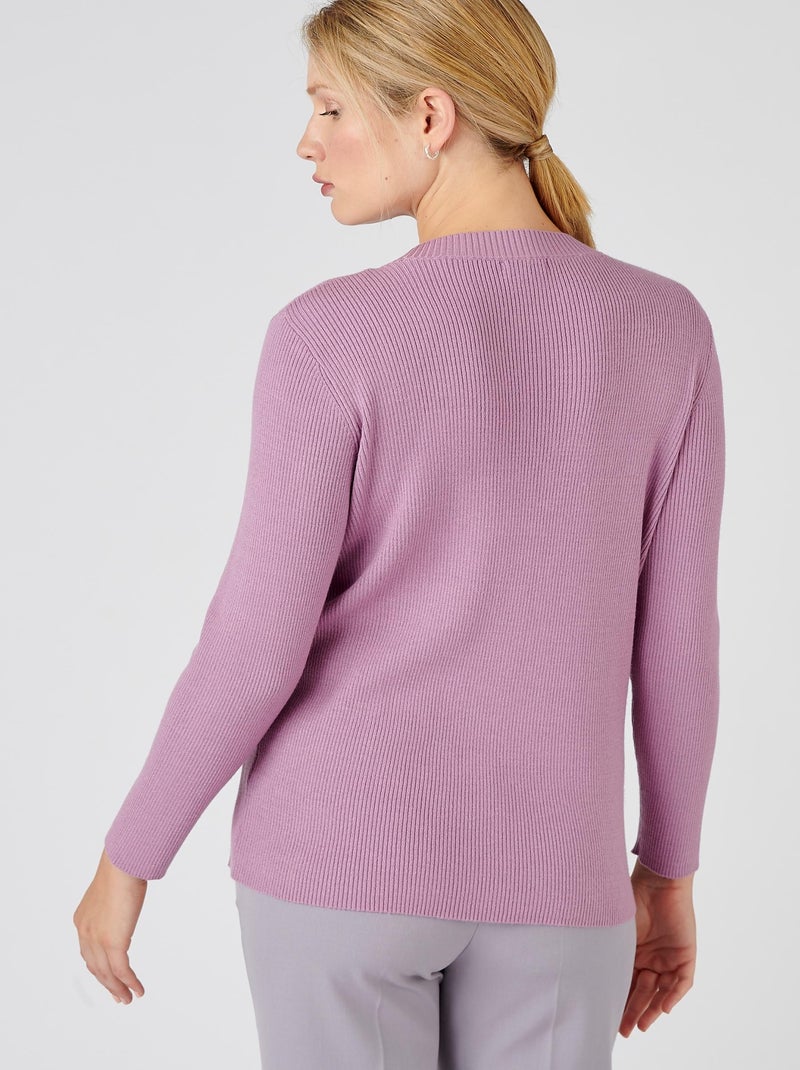 Pull jeu de côtes fantaisie - Damart Violet - Kiabi