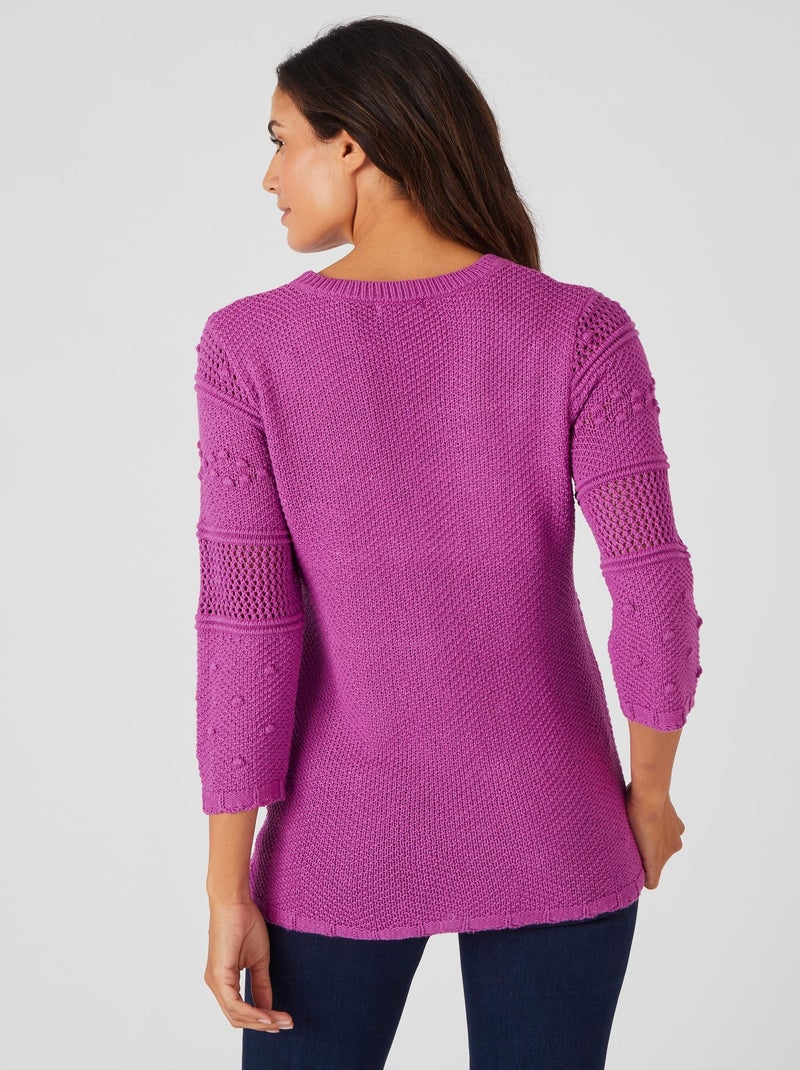 Pull jeu de maille - Damart Violet - Kiabi