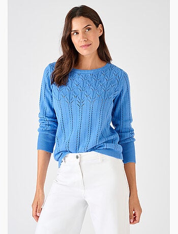 Pull jeu de maille ajourée - Damart