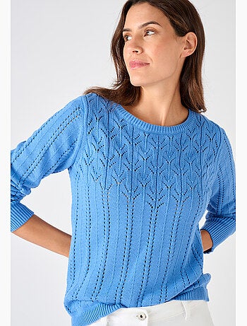 Pull jeu de maille ajourée - Damart