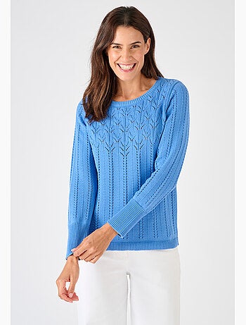 Pull jeu de maille ajourée - Damart