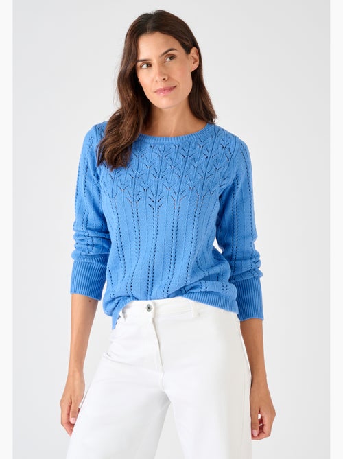 Pull jeu de maille ajourée - Damart - Kiabi