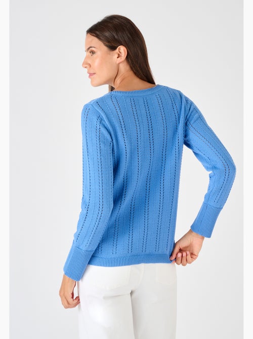 Pull jeu de maille ajourée - Damart - Kiabi