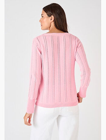 Pull jeu de maille ajourée - Damart