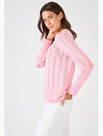 Pull jeu de maille ajourée - Damart