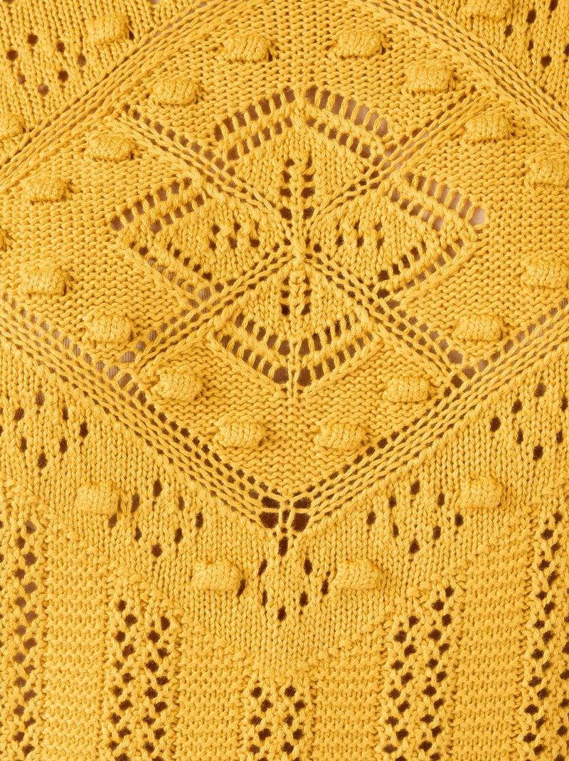 Pull jeu de maille losange - Damart Moutarde - Kiabi