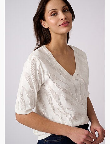 Pull jeu de maille motif zébré - damart
