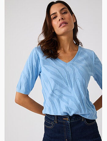 Pull jeu de maille motif zébré - damart