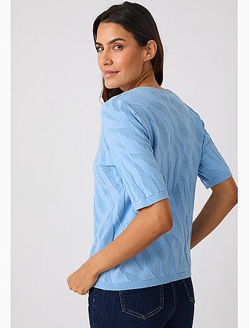 Pull jeu de maille motif zébré - damart