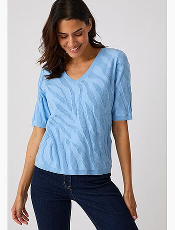 Pull jeu de maille motif zébré - damart