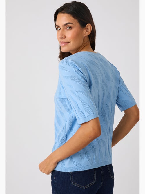 Pull jeu de maille motif zébré - Damart - Kiabi