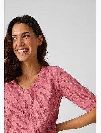 Pull jeu de maille motif zébré - Damart