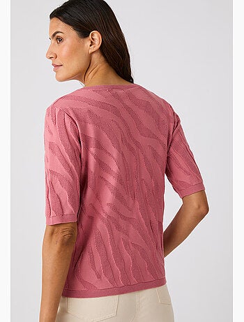 Pull jeu de maille motif zébré - Damart