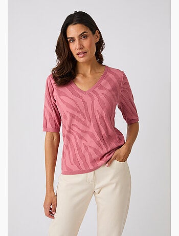 Pull jeu de maille motif zébré - Damart