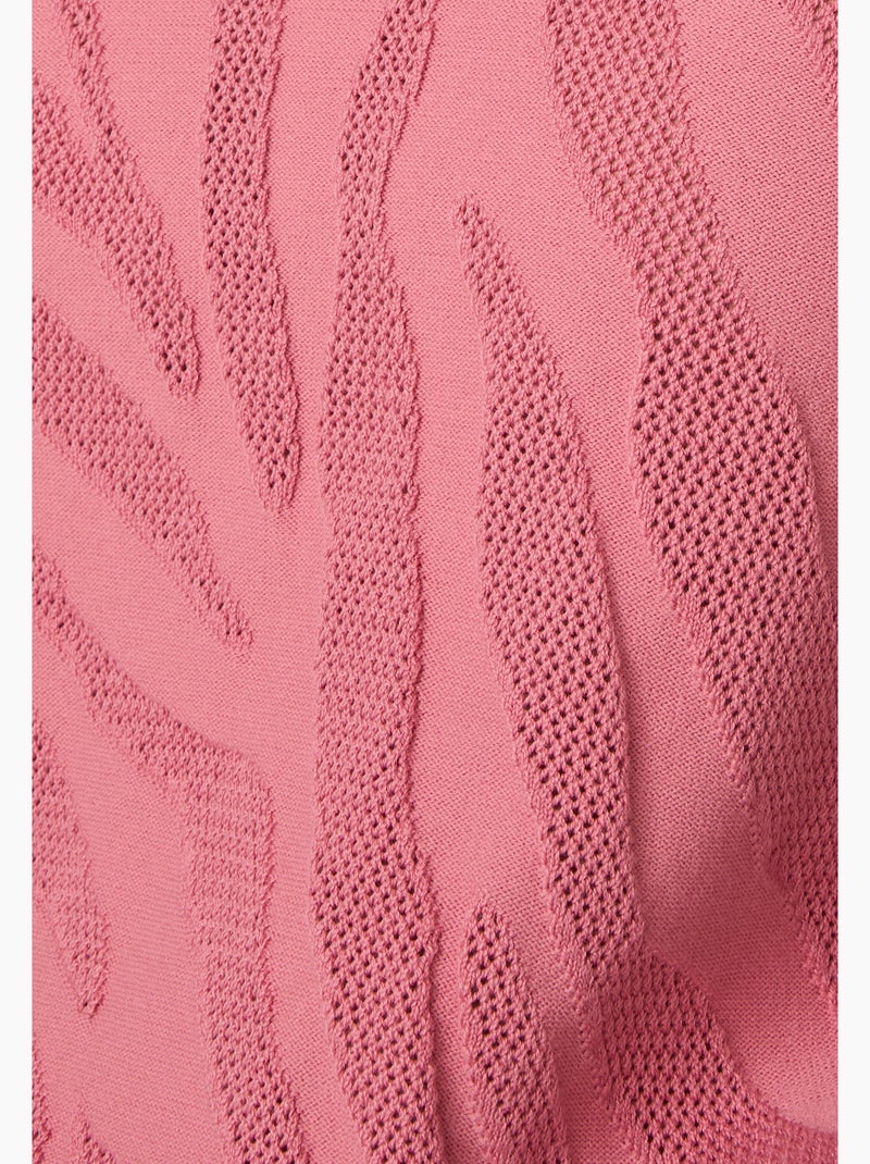Pull jeu de maille motif zébré - Damart Rose - Kiabi