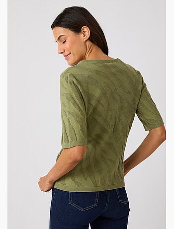 Pull jeu de maille motif zébré - Damart