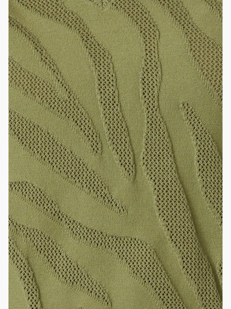 Pull jeu de maille motif zébré - Damart Vert - Kiabi