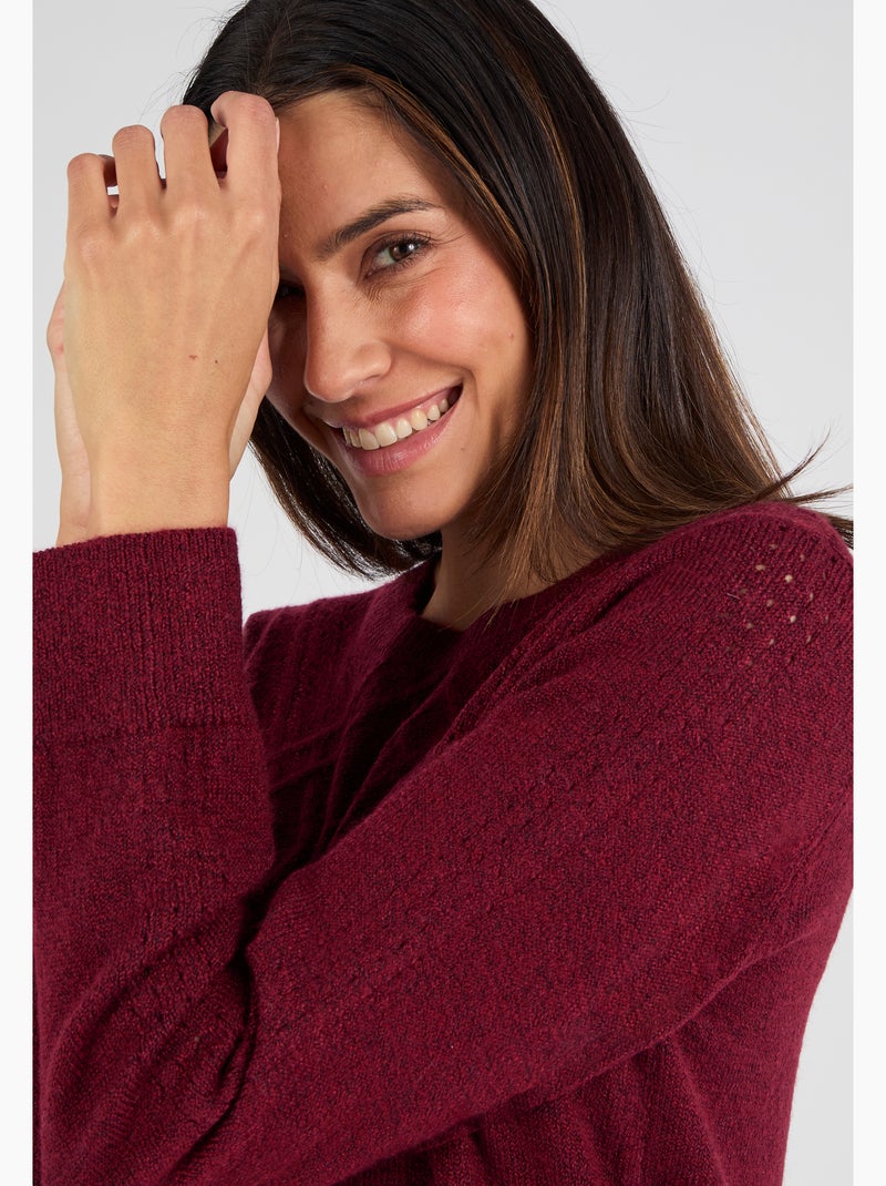 Pull jeu de points Thermolactyl - Damart Bordeaux - Kiabi