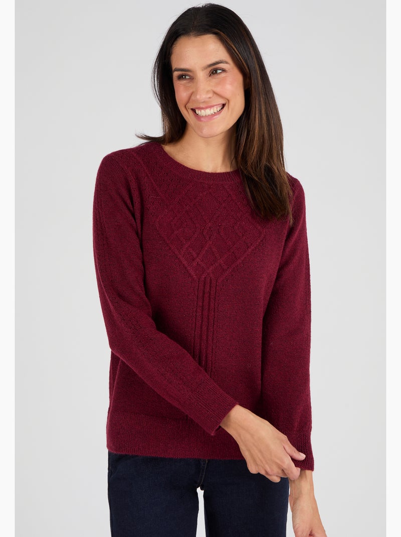 Pull jeu de points Thermolactyl - Damart Bordeaux - Kiabi