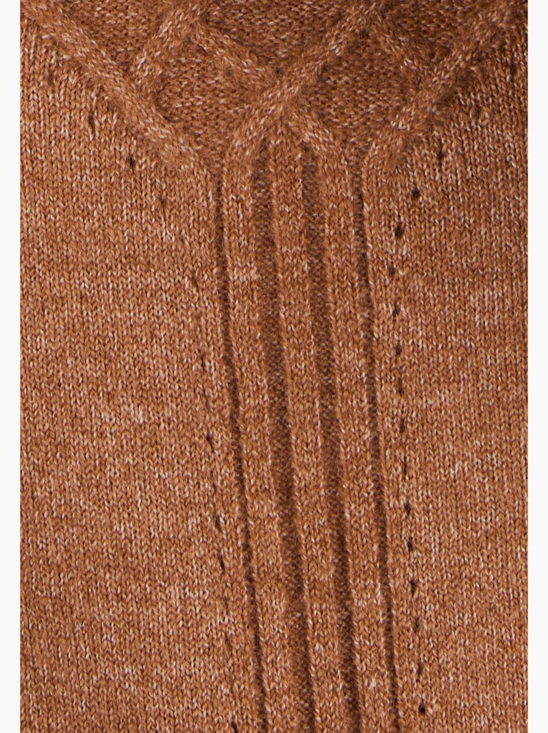Pull jeu de points Thermolactyl - Damart Marron foncé - Kiabi