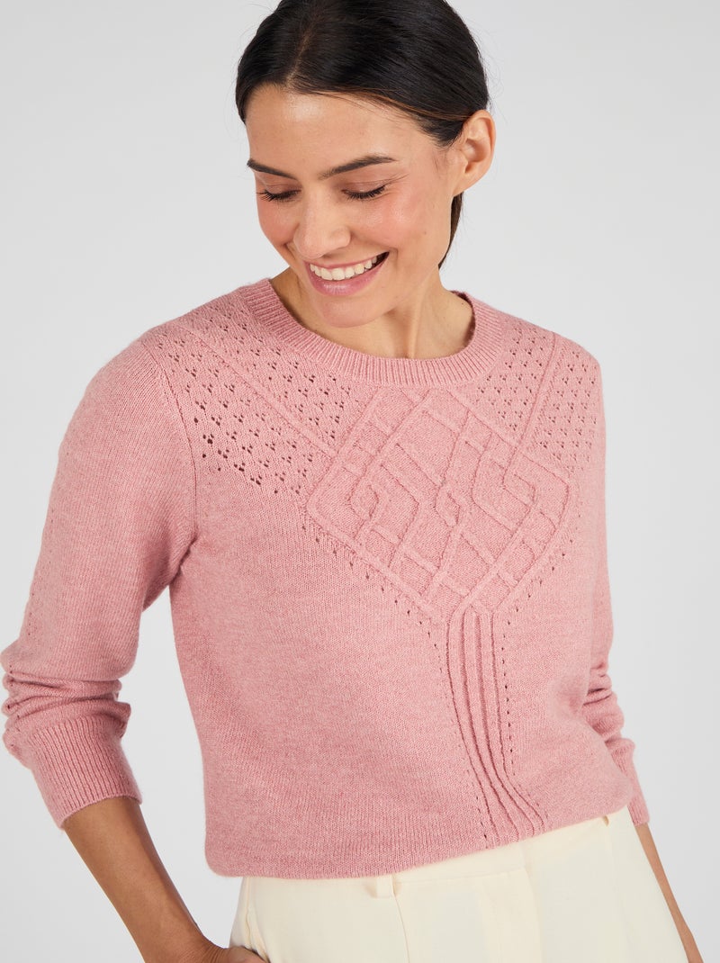 Pull jeu de points Thermolactyl - Damart Rose - Kiabi