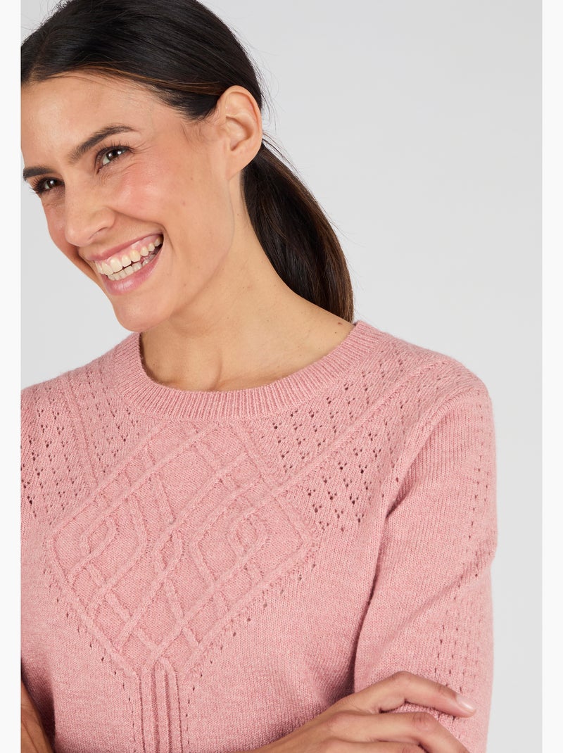 Pull jeu de points Thermolactyl - Damart Rose pastel - Kiabi