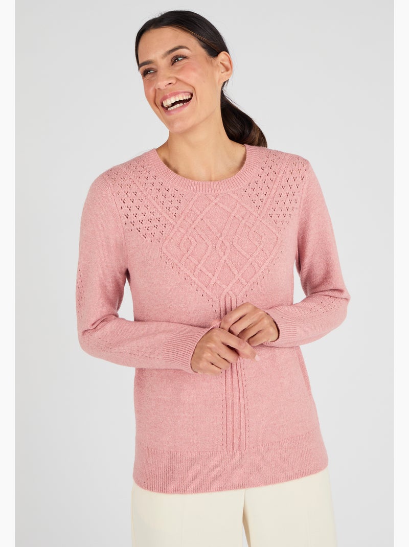 Pull jeu de points Thermolactyl - Damart Rose pastel - Kiabi