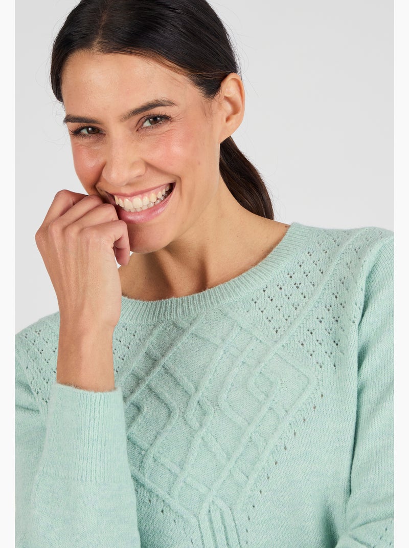 Pull jeu de points Thermolactyl - Damart Vert pastel - Kiabi