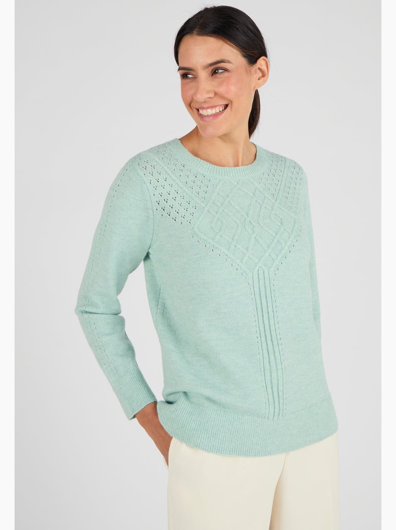 Pull jeu de points Thermolactyl - Damart Vert pastel - Kiabi