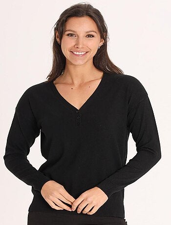 Pull Jool Black | Gerard Pasquier Avec Col V | Gerard Pasquier