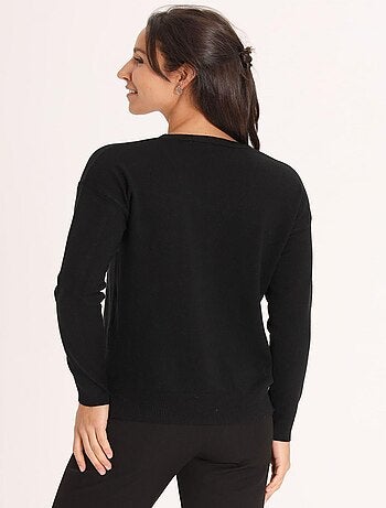 Pull Jool Black | Gerard Pasquier Avec Col V | Gerard Pasquier